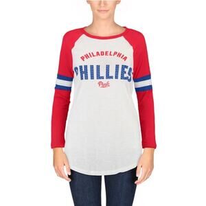 Victoria's Secret Pink Philadelphia Phillies Bling Baseball T-Shirt Womens Sz XS